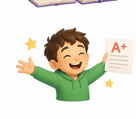 Student confident after writing practice