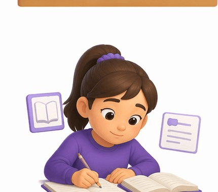 Student reading and writing